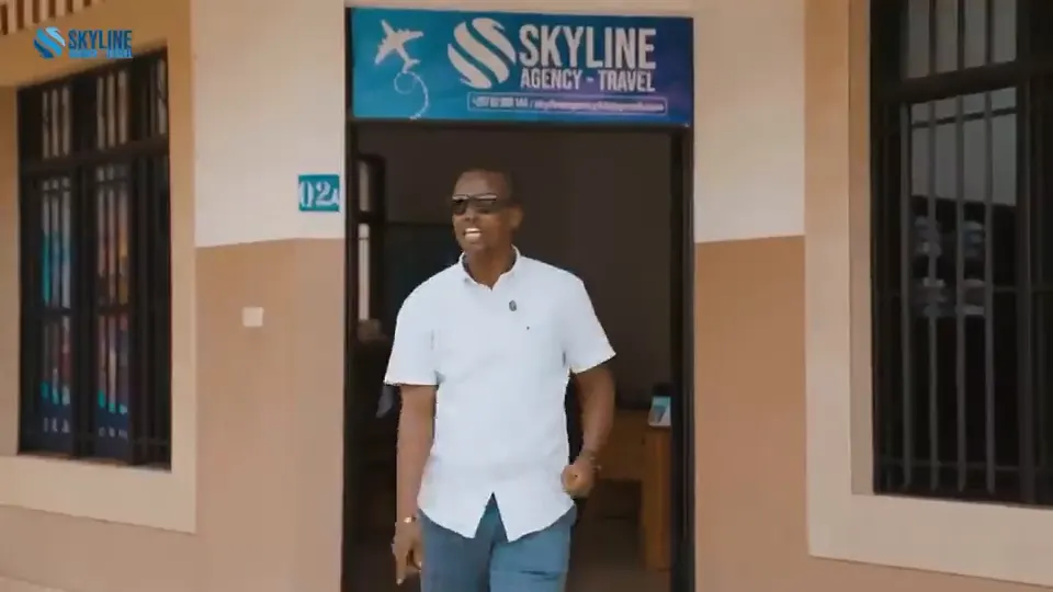 Outside the Skyline office in Bujumbura, a still from the agency’s own film.